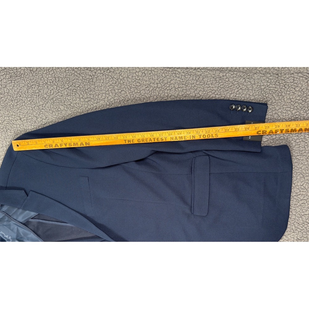 American Tall Blazer Mens 2XLT Everyday Performance Navy Blue Knit Lightweight - Picture 10 of 12